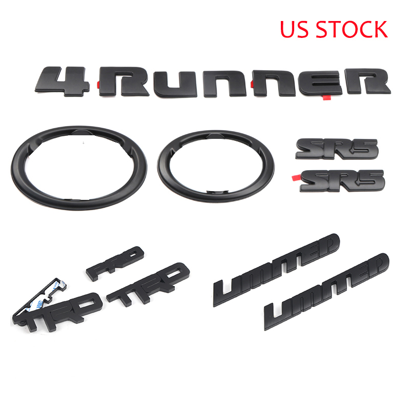 ABS Black Style Emblem Overlay Kit For Toyota 4Runner 2010-2024