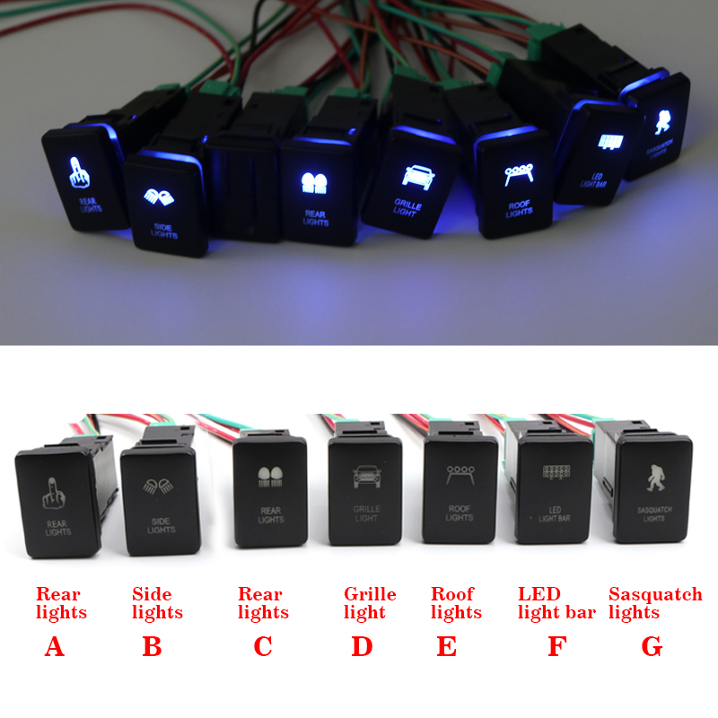 LED Light Push Switch Button ON/OFF For Toyota 4Runner 2014-2024