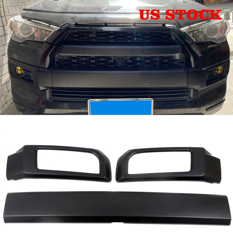 Front Bottom Bumper Lid Cover Strip Trim 3pcs For Toyota 4Runner Limited 2014-2024