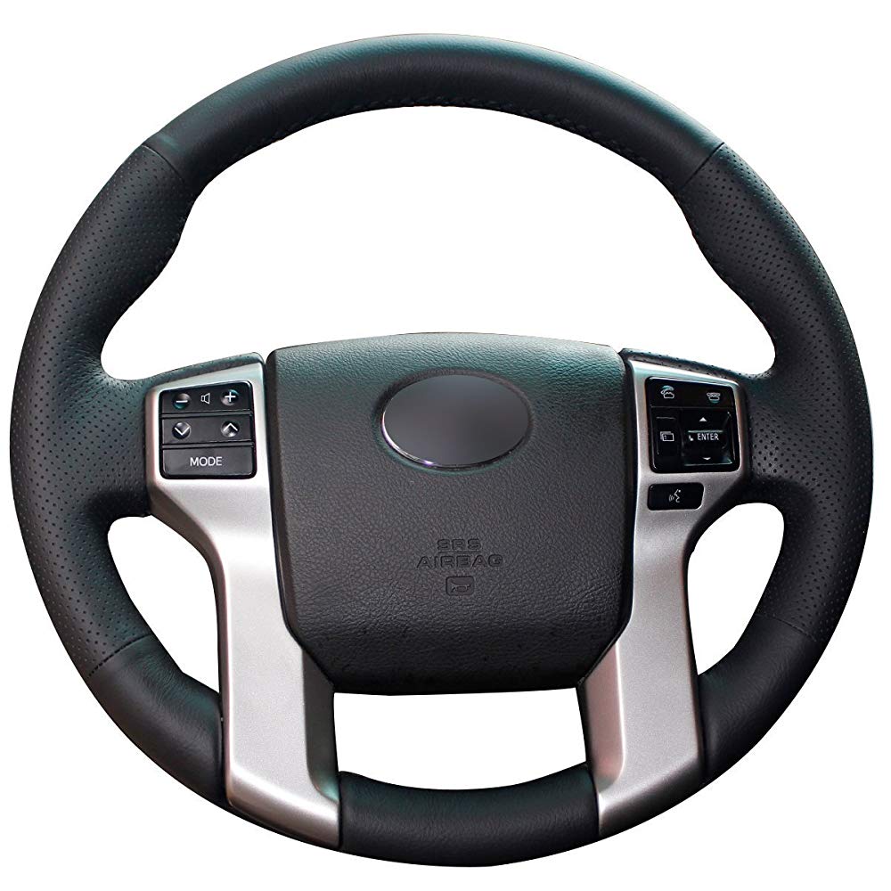 Hand-sewn Soft Leather Wear-resistant Steering Wheel Cover For Toyota 4Runner 2010-2024