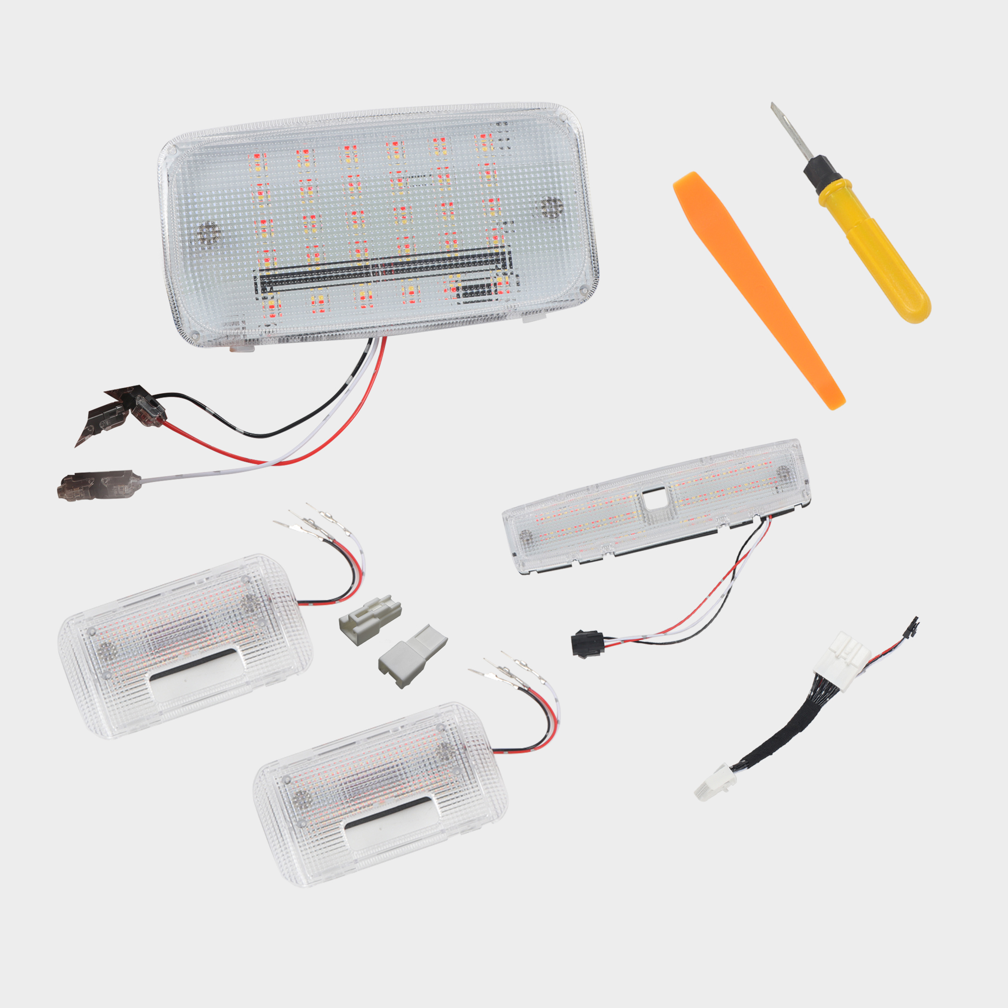 Interior LED Lights Dome Light Tailgate Light White & Red Reading Light For Toyota 4Runner 2010-2024