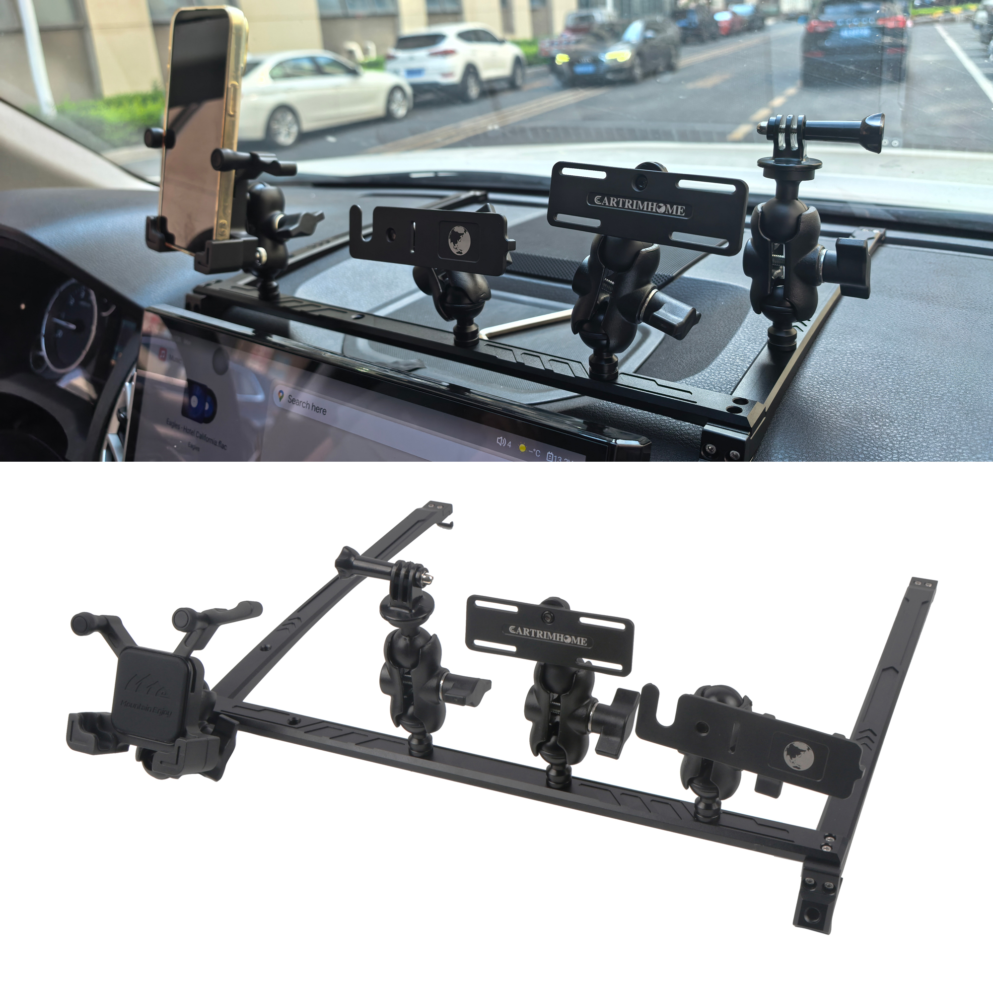 Central Control Multifunctional Integrated Bracket Mobile Phone Holder For Toyota Tundra 14-21