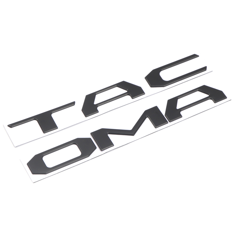 3D Raised Tailgate ABS plastic Letters fits Toyota Tacoma 2016-2020 Metal Inserts with 3M adhesive backing (Matte Black)