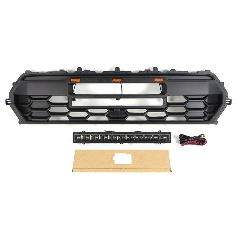 Matte Black Front Grille Grill With LED BAR For Toyota Tacoma 2024 2025