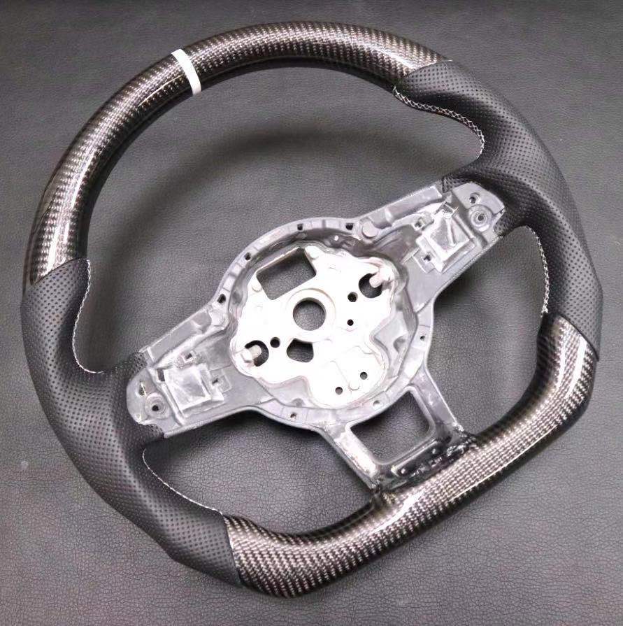 Without DSG Paddle Shifters Cover Trim !!! Carbon Fiber Steering Wheel Replacement Parts For VW Volksw...